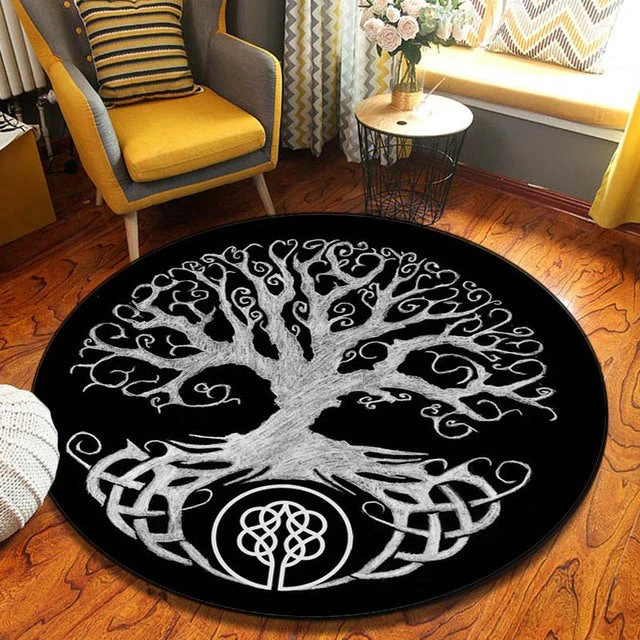 Tapis Rond Nordique Vintage – Image 3